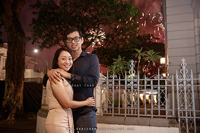 Night Fireworks Couple Photoshoot - Raymond & Serena