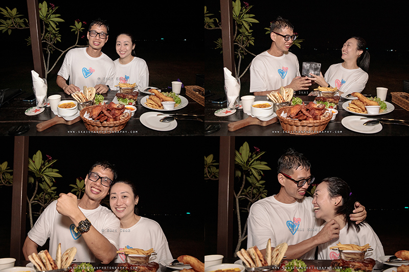 Sunset night beach couple photoshoot with Raymond & Serena at Pasir Ris Park