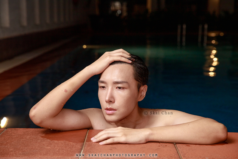 Swimming headshot photoshoot session with Leonard @ Swimming Pool