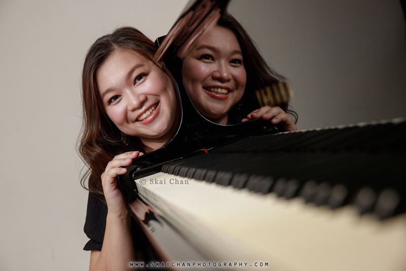 Professional musician grand piano photoshoot session with Cecilia Ratna @ home music studio