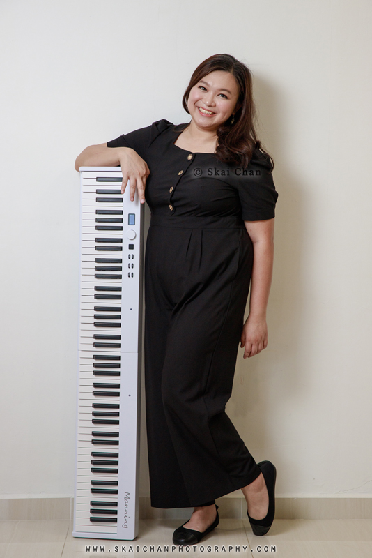 Musician photoshoot session with professional pianoist Cecilia Ratna @ home music studio