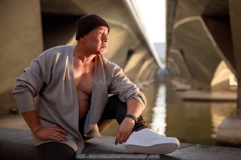 Men's street fashion photoshoot session with Andy @ Merlion Park
