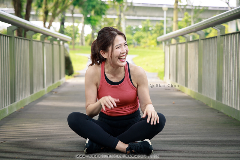 Outdoor fitness portrait photoshoot session with Cynthia Heng at Bishan-Ang Mo Kio Park