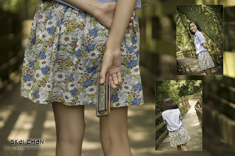 Editorial harmonica photoshoot with Vanessa Toh at Pasir Ris Park