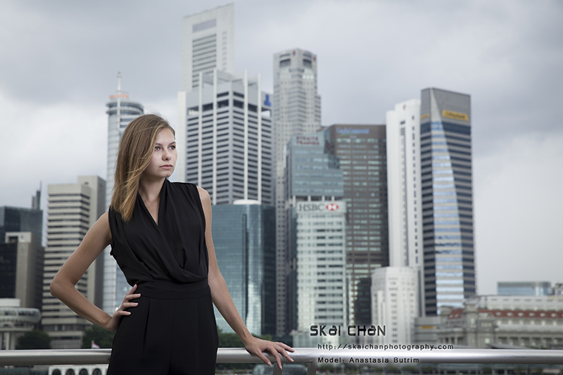 High end fashion photoshoot with Anastasia Butrim at Marina Bay Sands