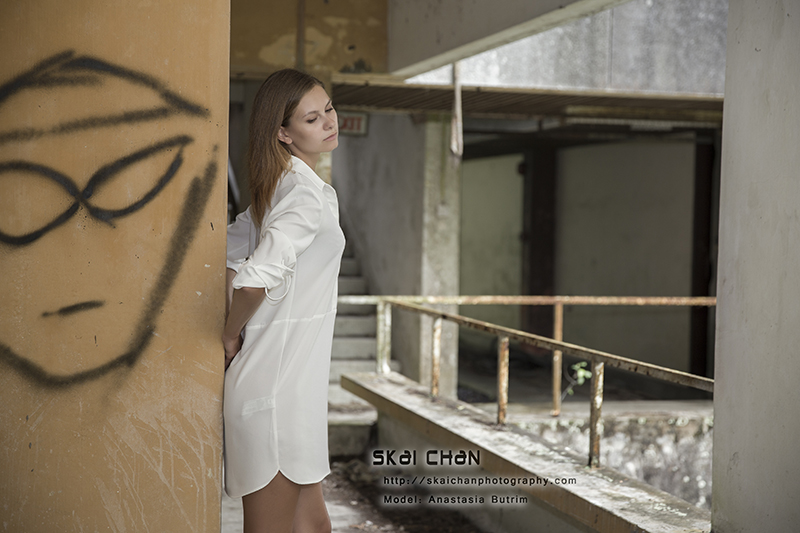 Fashion photoshoot with Anastasia Butrim at Abandoned House