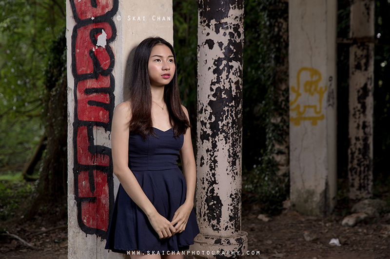 Fashion portrait photoshoot with Wanping at Portsdown Road water tank