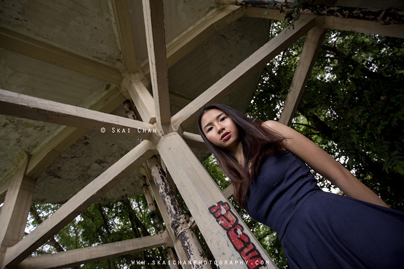 Fashion portrait photoshoot with Wanping at Portsdown Road water tank