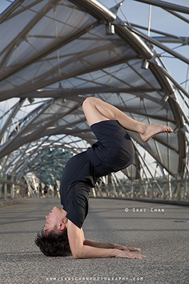 High-End Outdoor Yoga Photoshoot - Bai Jia Wang @ Helix Bridge & Marina Bay Sands