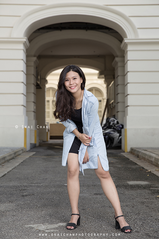 Street streetwear fashion photoshoot with Esther Pai Min Li at Old Parliament Lane & Boat Quay