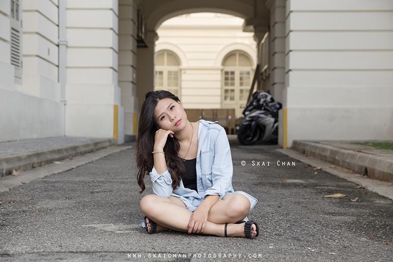 Street streetwear fashion photoshoot with Esther Pai Min Li at Old Parliament Lane & Boat Quay