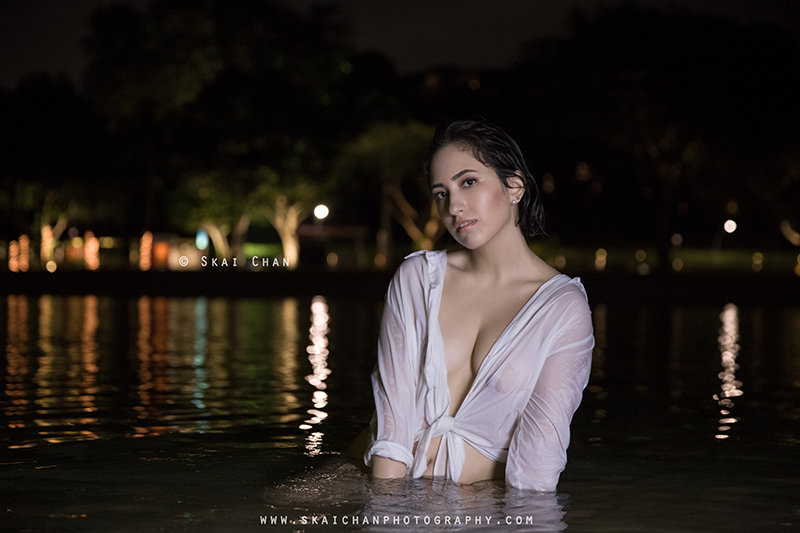 Night Art photoshoot with Val G at Palawan Beach (Sentosa)