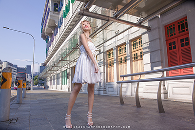 High-End Outdoor Bridal Photoshoot - Ng Shinyi @ Hill Street & Clarke Quay