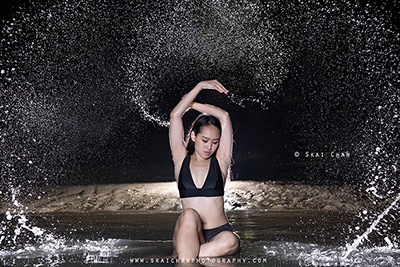 Water Themed Night Outdoor Dance Bikini Photoshoot - Jasmine Lim @ Palawan Beach, Sentosa