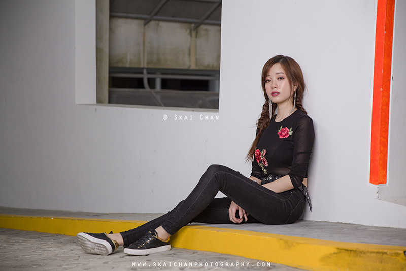 Car park fashion portrait photoshoot with Xue Ting at Carpark @ Jurong West