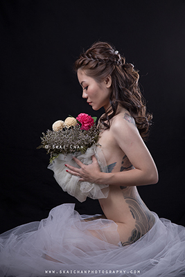 Studio Art Implied Nude Bridal Photoshoot - Eva Loa