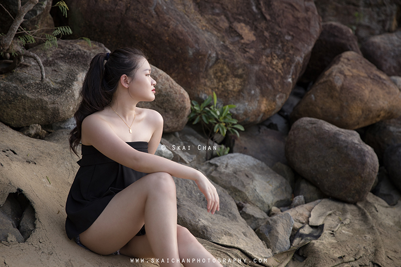 Lifestyle portrait photoshoot with Janice Sui at Tanjong Beach, Sentosa