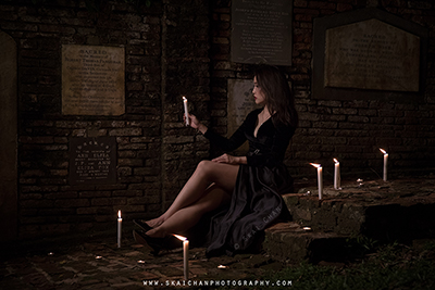 High-End Halloween Candles Themed Outdoor Photoshoot - Ivy Tan