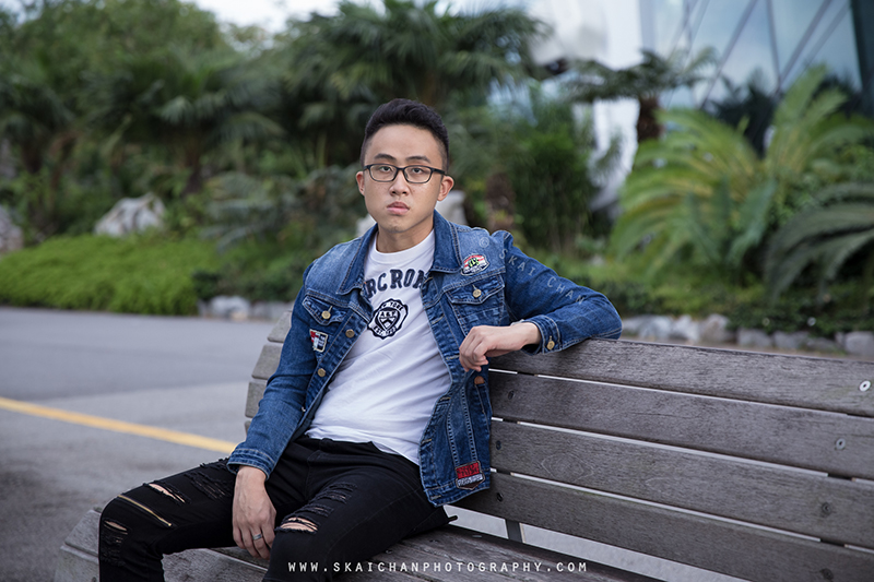 Men's fashion photoshoot with Lewis Low at Marina Barrage & Gardens by the Bay
