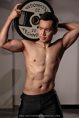 High-End Men's Fitness Gym Photoshoot - Liu Wing-Lun @ Gold's Gym Singapore @ Hong Kong Street