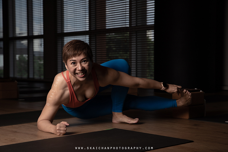 Indoor yoga photoshoot with Chris Koh at Virgin Active Gym (Paya Lebar)