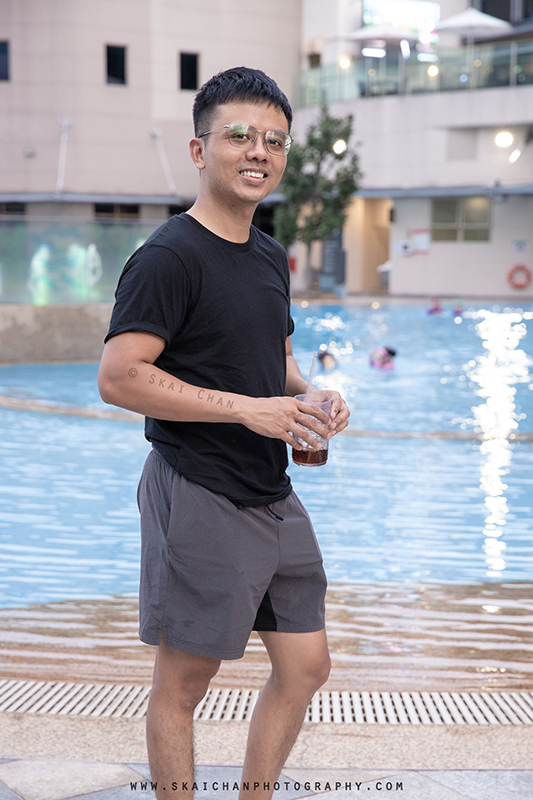 Men's lifestyle portrait photoshoot with Barry Chow @ Swimming Pool (Chevrons)