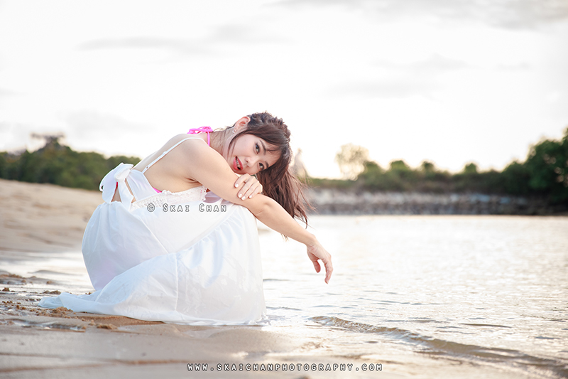 Beach fashion photoshoot with Kai Ling at Palawan Beach (Sentosa)